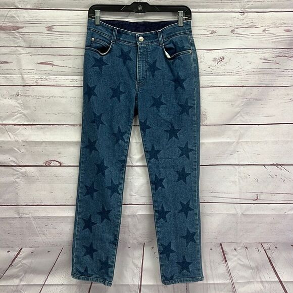 STELLA McCartney Size 26 Blue Stars Jeans - Picture 1 of 4